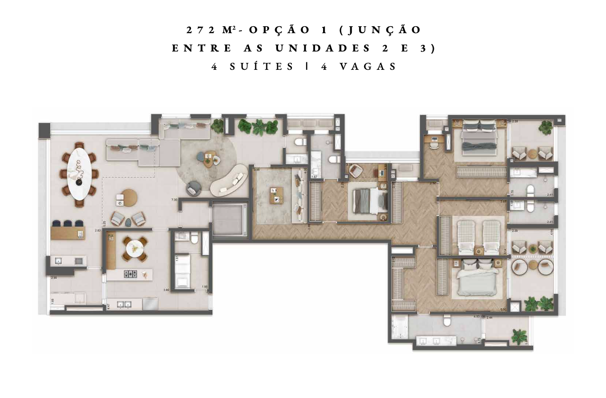272 m² opc. 1 juncao unid 2 e 3
