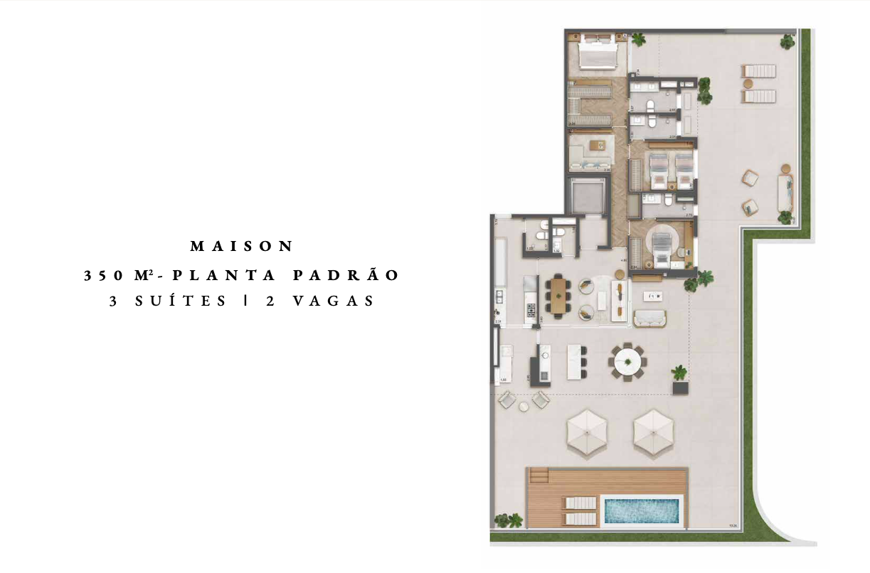 350 m² Maison planta Padrao