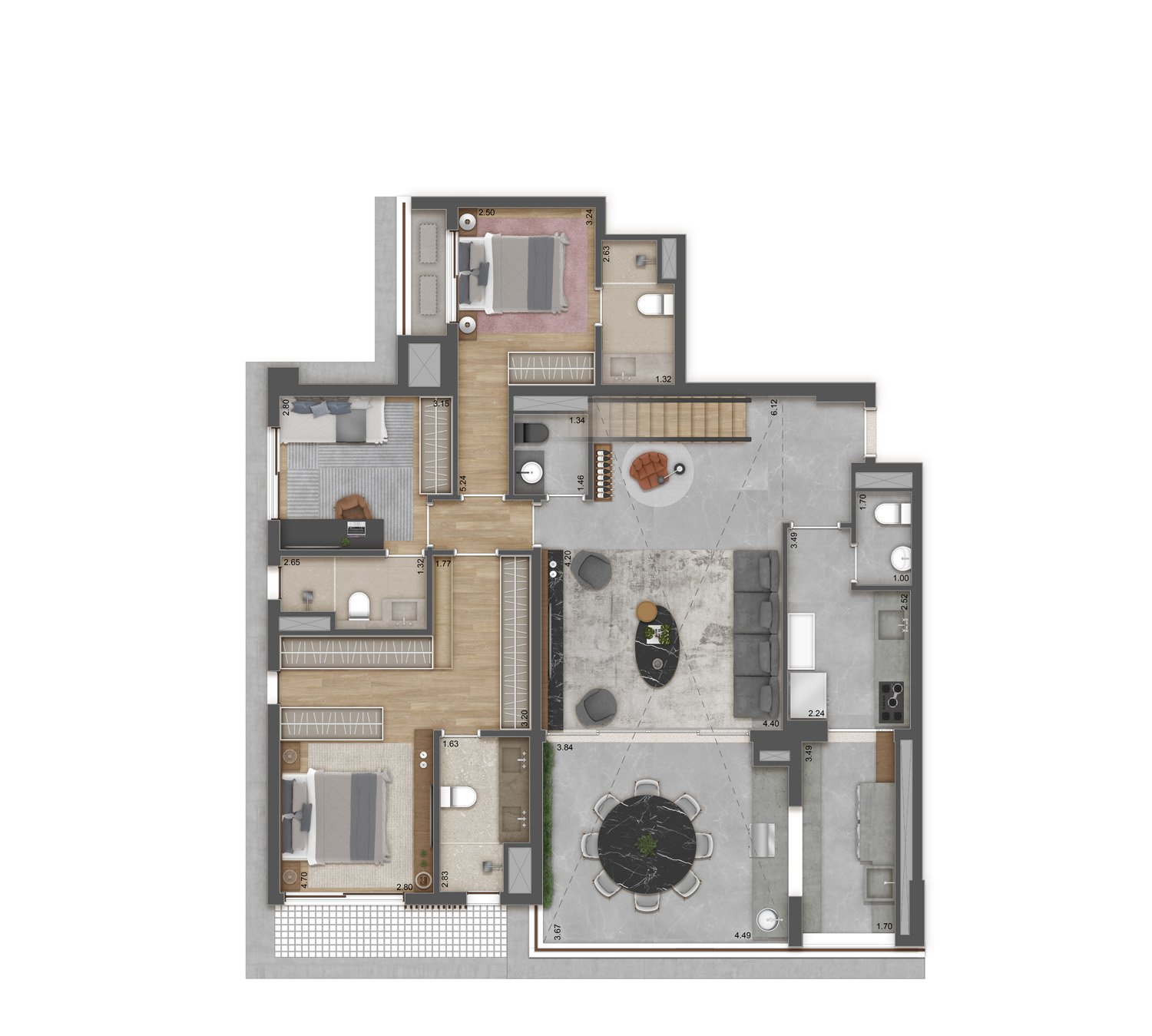 Duplex inferior planta 209m²