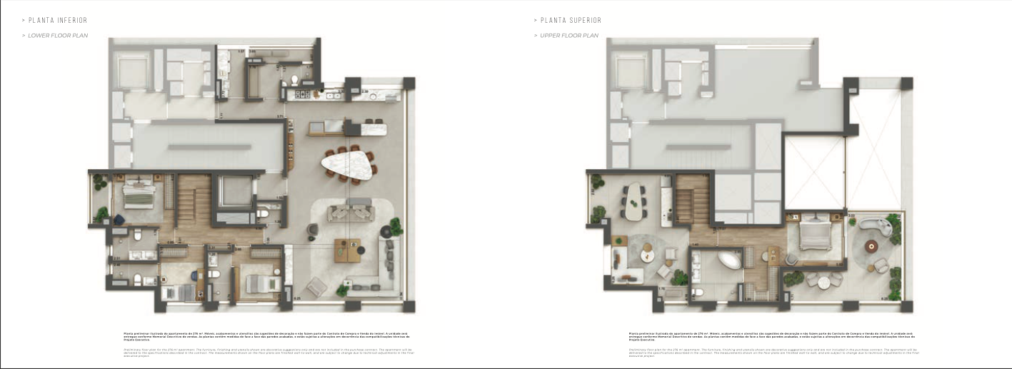 Planta baixa Duplex 276,64 m² 