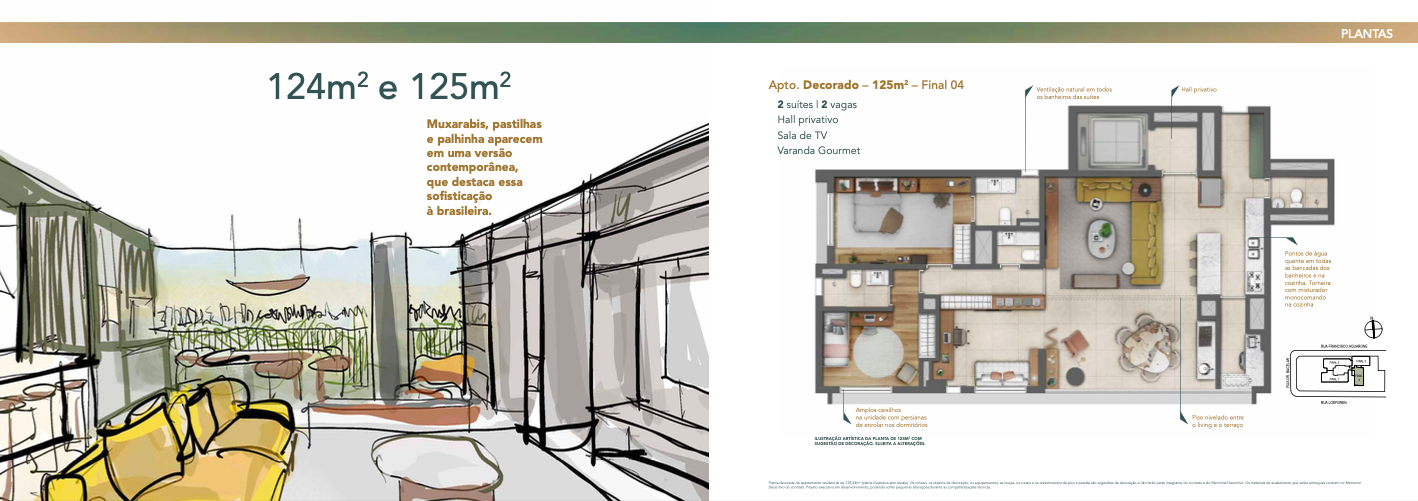 Apto 124 m² e 125 m² decoracao