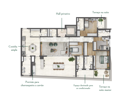 PLANTA 199m², 4 SUITES