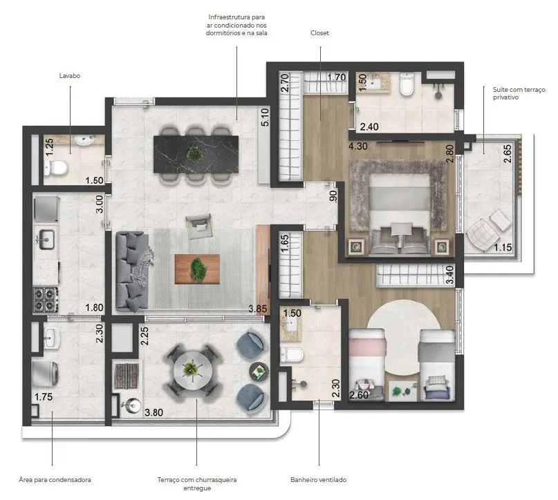 Planta Padrão - 89m²