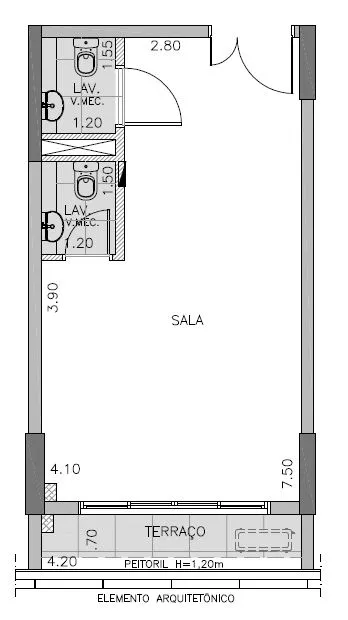 Planta 39m²