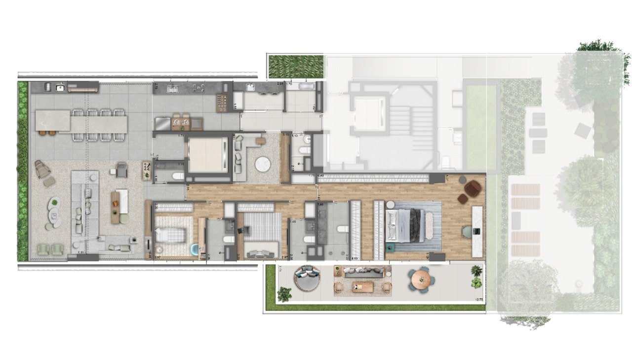 Planta Garden 277 m²