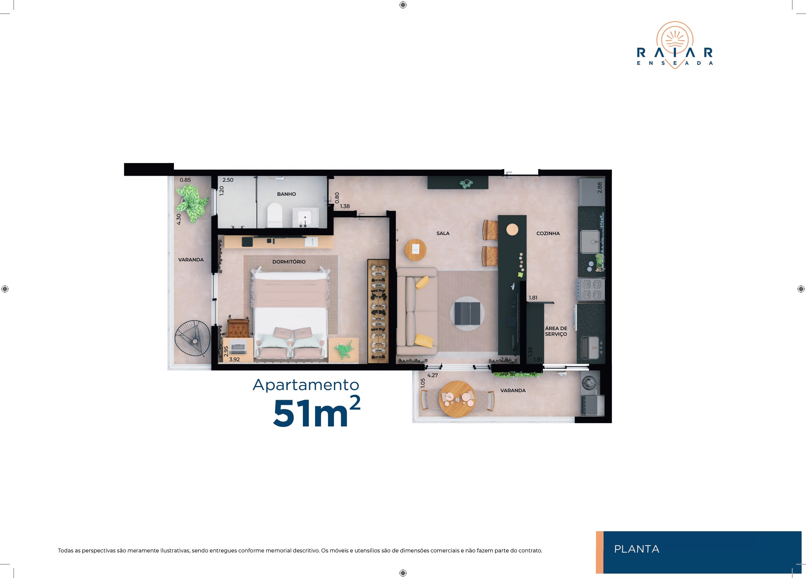 Apartamento 51 m²