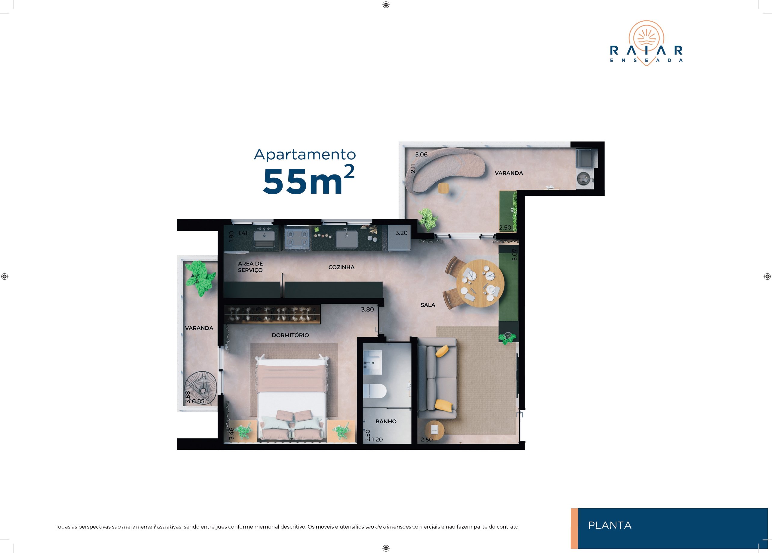 Apartamento 55 m²