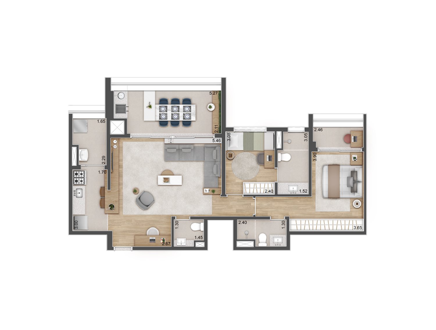 18 - PLANTA 95m² - TIPO 2