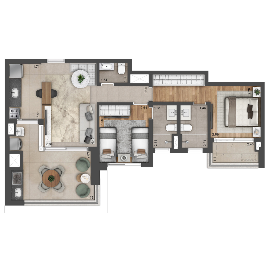80m²
