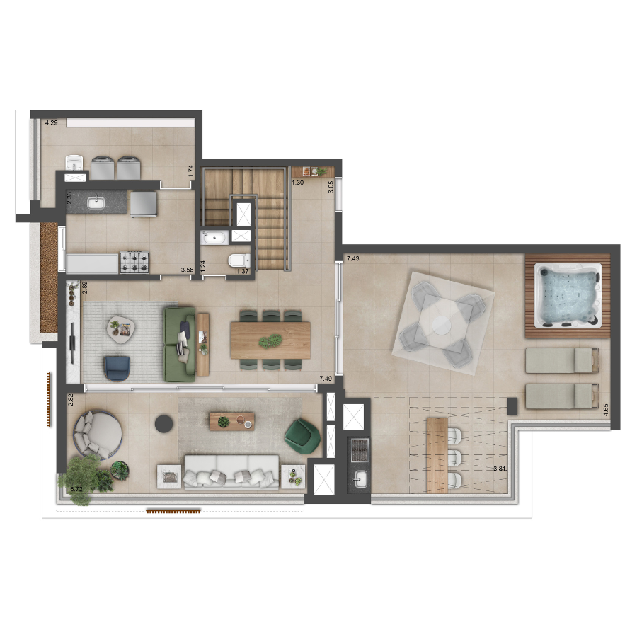 205m² duplex superior