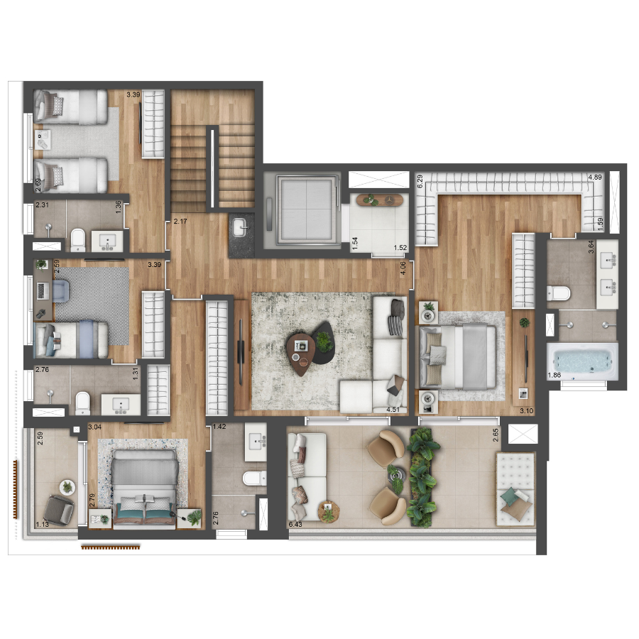 300m² duplex inferior