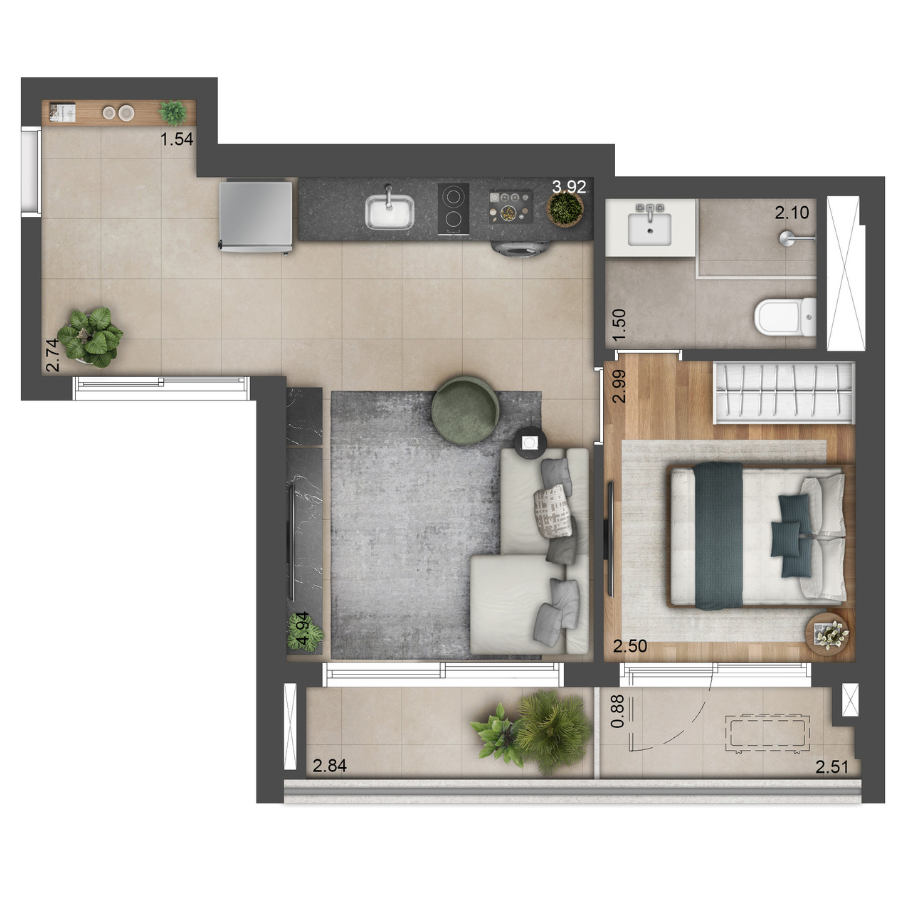 46m²