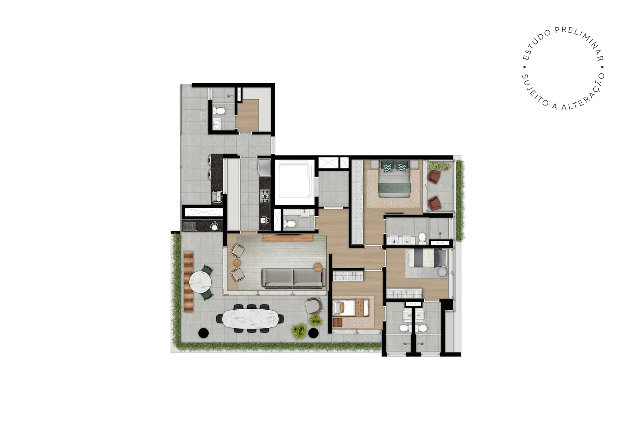 Planta 147m²_3 Suítes - 2 vagas