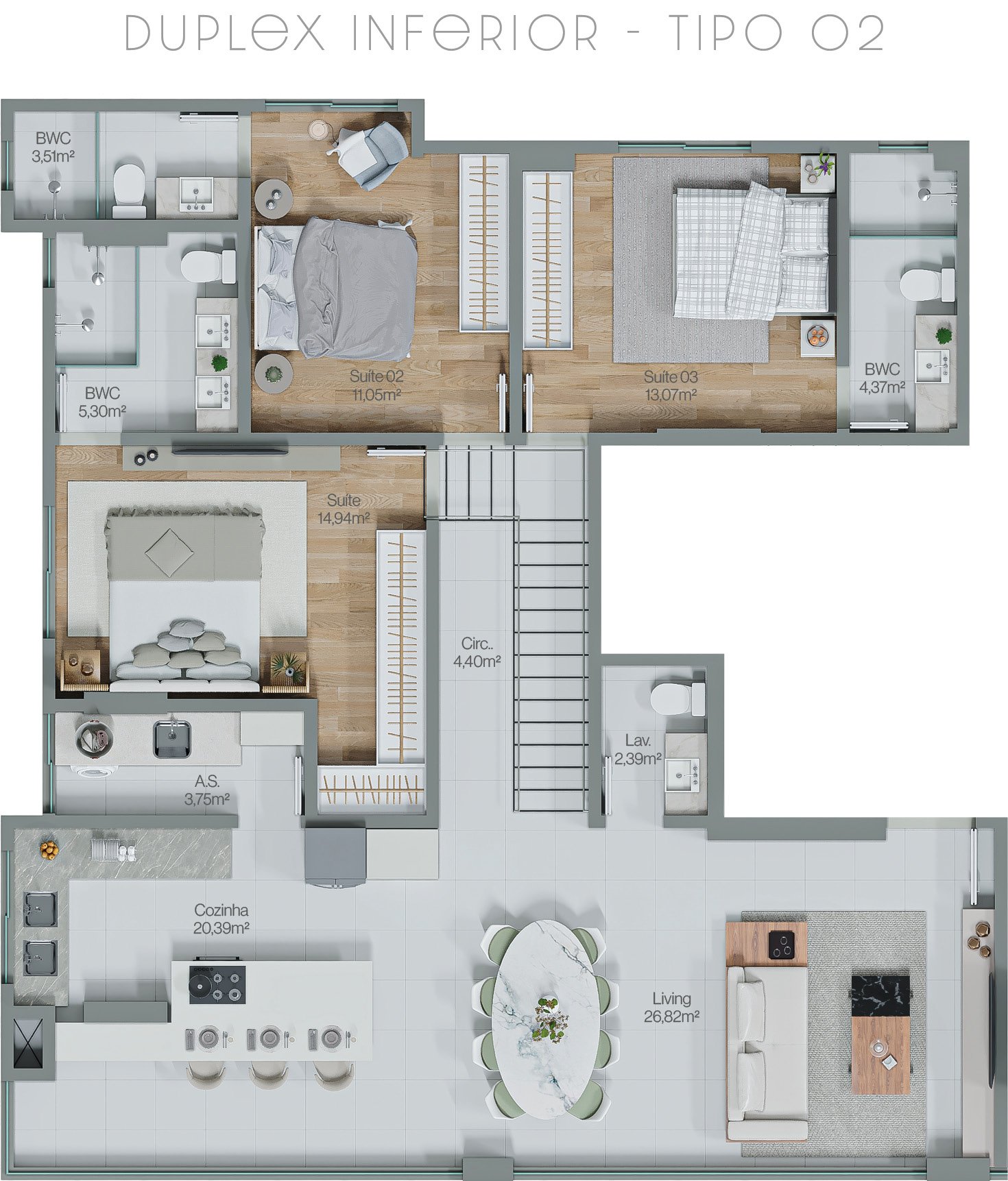Planta Duplex Inferior Tipo 2