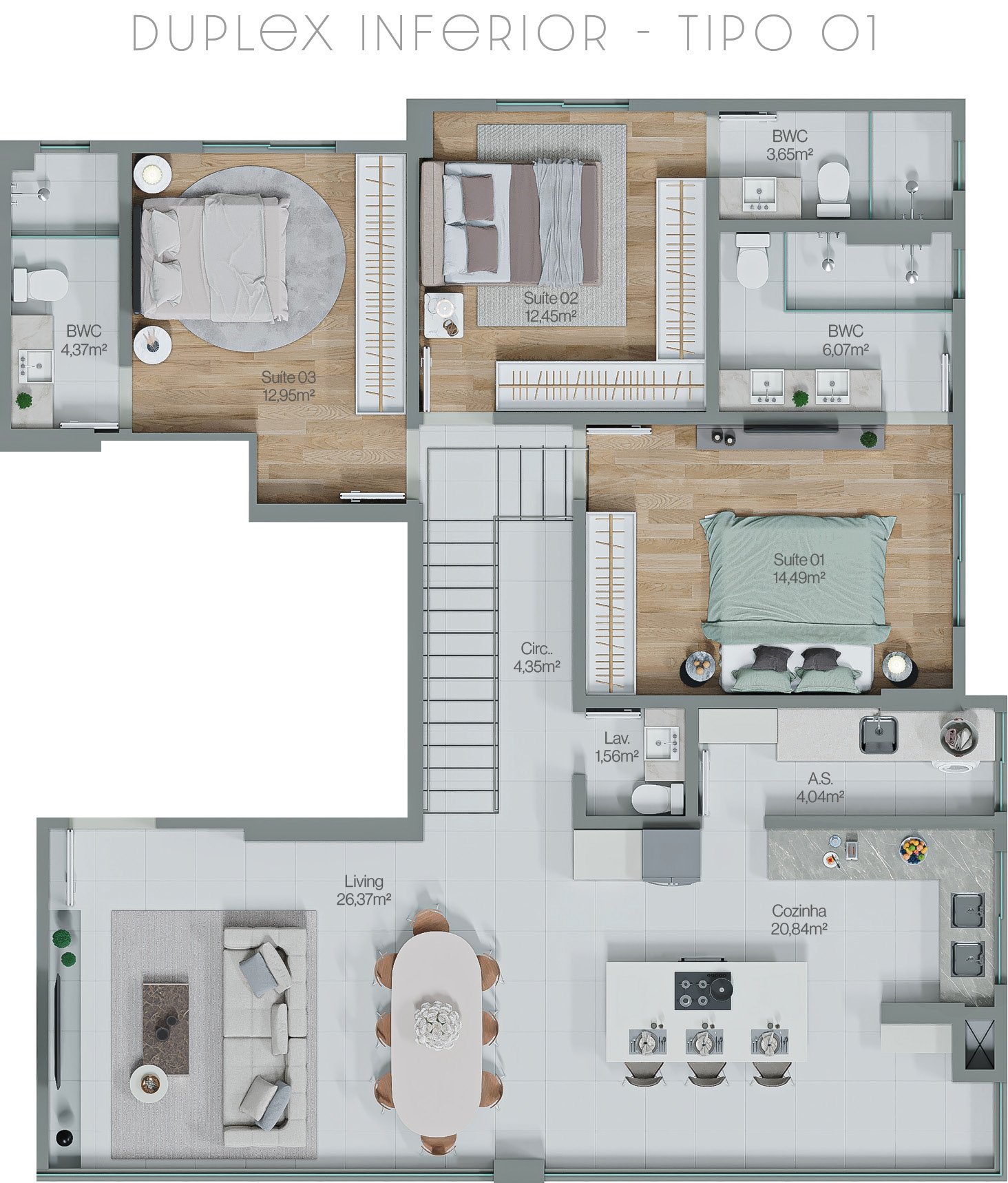 Planta Duplex Inferior Tipo 1