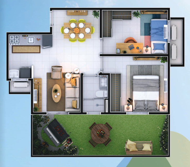 Plantão 2 Dorms. Gardenn | 61,94m