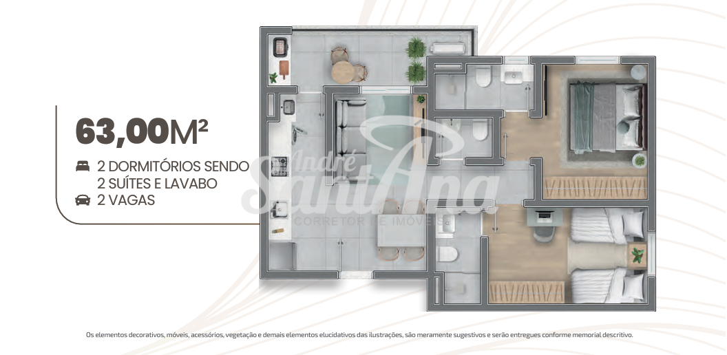 Planta 63 m²