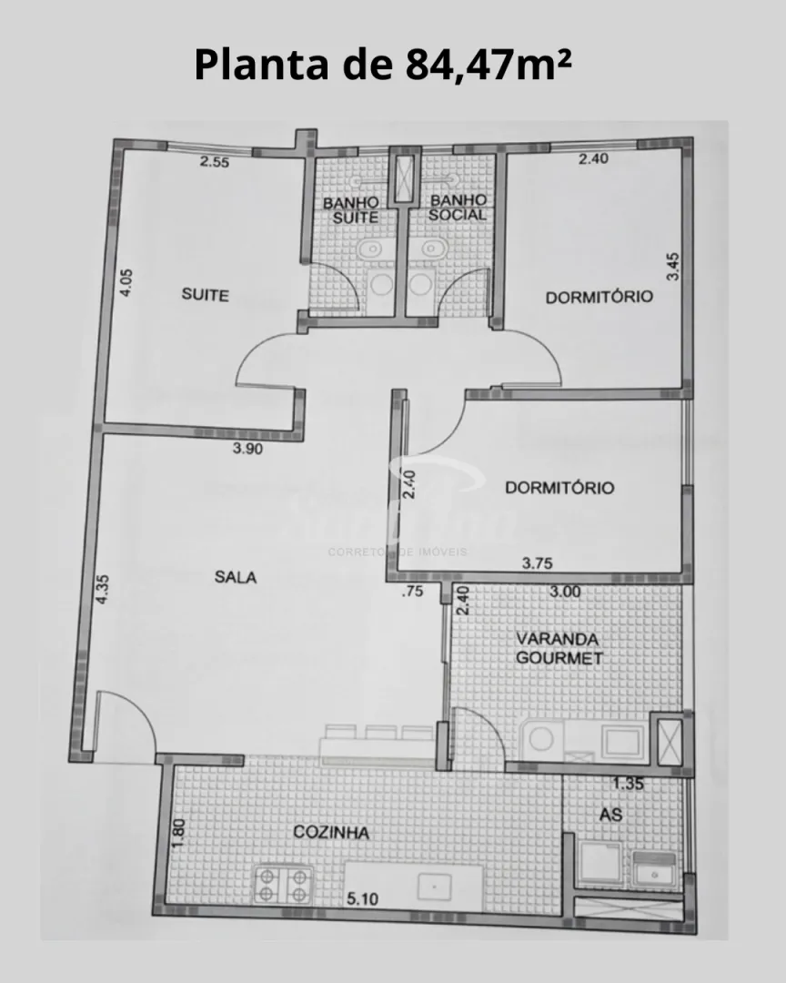 Apto de 84,47m²