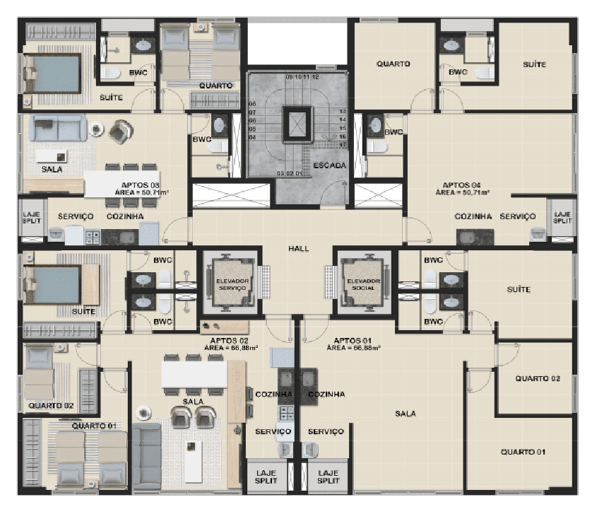 Apartamento à venda com 2 quartos, 51m² - Foto 22