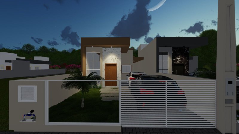 LINDA CASA COM 1 SUÍTE MAIS 2 DORMITÓRIOS NO CENTRO DA GUABIRUBA - Guabiruba - 