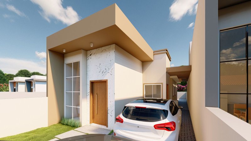 LINDA CASA COM 1 SUÍTE MAIS 2 DORMITÓRIOS NO CENTRO DA GUABIRUBA - Guabiruba - 