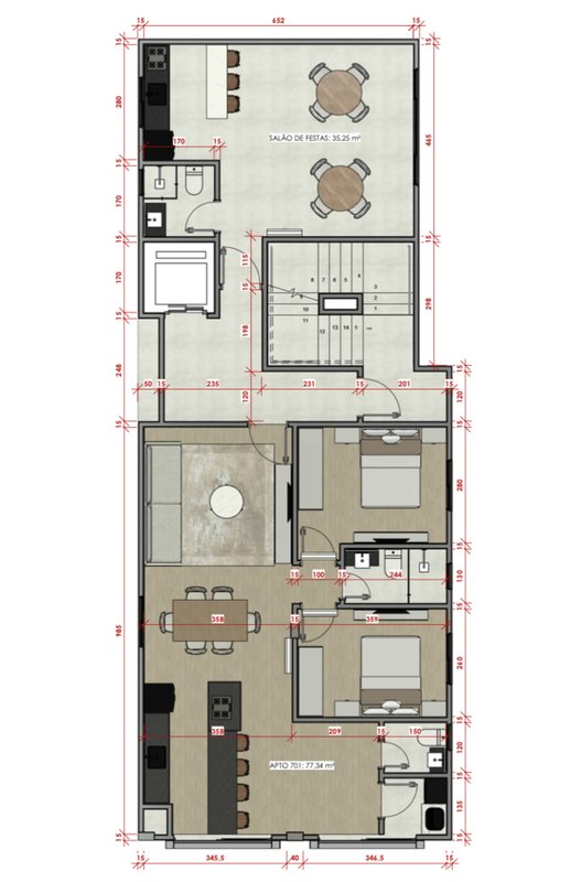 APARTAMENTO COM 1 DORMITÓRIO NO BAIRRO SÃO PEDRO - Brusque - 