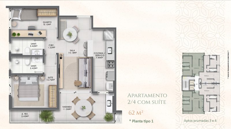 Apartamento à venda, dois quartos, Leaf Morro do Ipiranga, Lançamento, Barra, Salvador/BA Rua Cândido Portinari Salvador - 