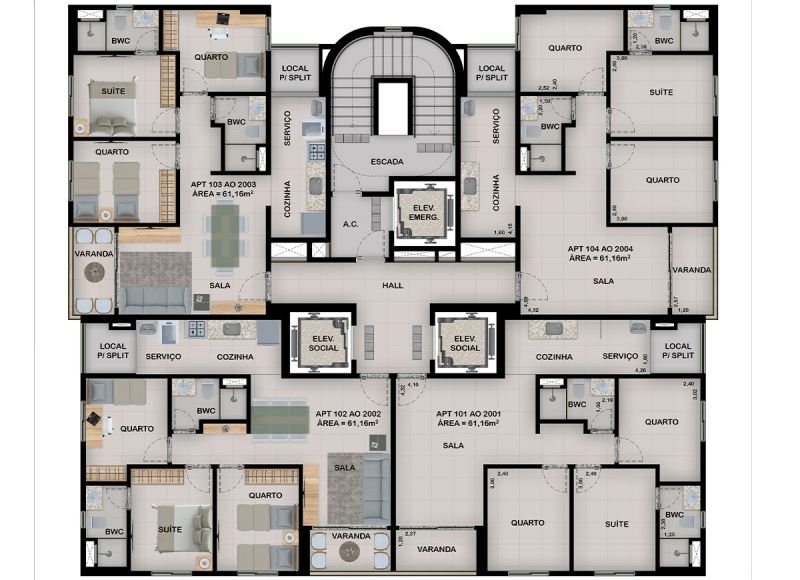 Apartamento à venda com 3 quartos, 61m² - Foto 16