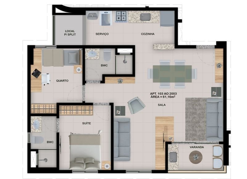 Apartamento à venda com 3 quartos, 61m² - Foto 17