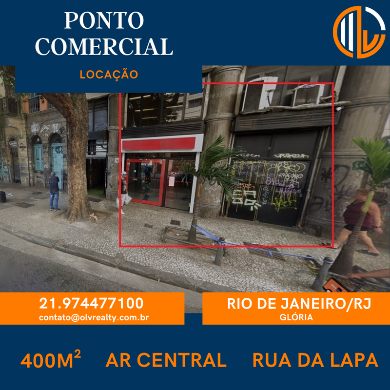 Ponto Comercial na Rua da Lapa - Glória/RJ Rua da Lapa Rio de Janeiro - 