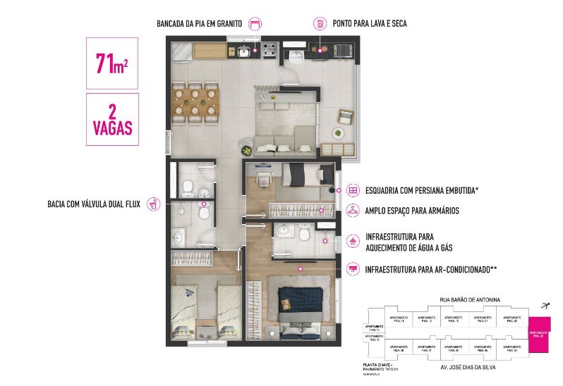 Breve Lançamento de apartamentos com 49m² com 1 ou 2 dormitórios em Barueri por R$ 349.900 Avenida José Dias da Silva Barueri - 