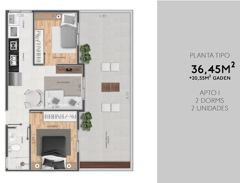 Novíssimo Apartamento de 2 Quartos na Vila Matilde, São Paulo - Em Construção, Com Sala de Rua Benedito Passos São Paulo - Opção de Planta