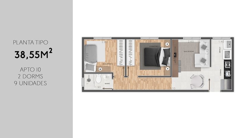 Novíssimo Apartamento de 2 Quartos na Vila Matilde, São Paulo - Em Construção, Com Sala de Rua Benedito Passos São Paulo - Opção de Planta