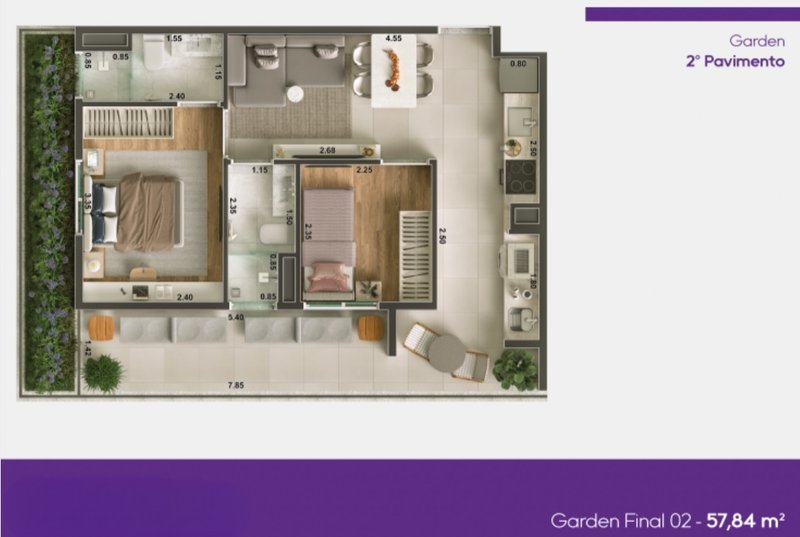 Apartamento para venda com 40m² com 2 dormitórios na Penha - Opção com/ou sem VAGA Rua Doutor Suzano Brandão São Paulo - Planta