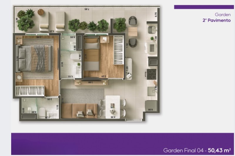 Apartamento para venda com 40m² com 2 dormitórios na Penha - Opção com/ou sem VAGA Rua Doutor Suzano Brandão São Paulo - Planta