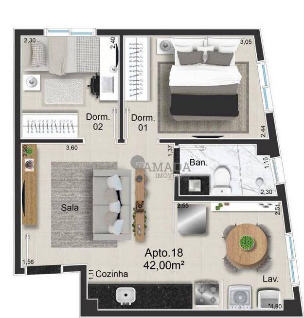Apartamento à venda 40m² 2 dormitórios com varanda na Vila Carrão - Também opção com VAGA Rua Dentista Barreto São Paulo - 