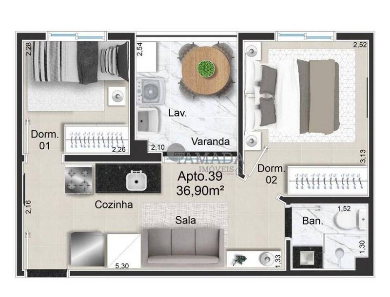 Apartamento à venda 40m² 2 dormitórios com varanda na Vila Carrão - Também opção com VAGA Rua Dentista Barreto São Paulo - 
