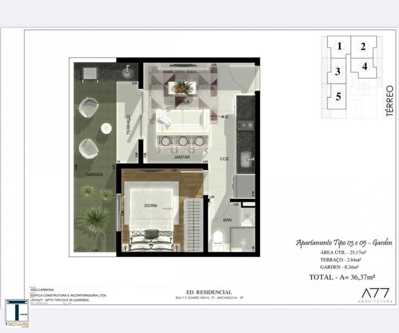 Apartamento à venda ao lado do Metrô Penha 1 ou 2 dormitórios - todos com sacadas! Rua Tenente-Coronel Soares Neiva São Paulo - Planta