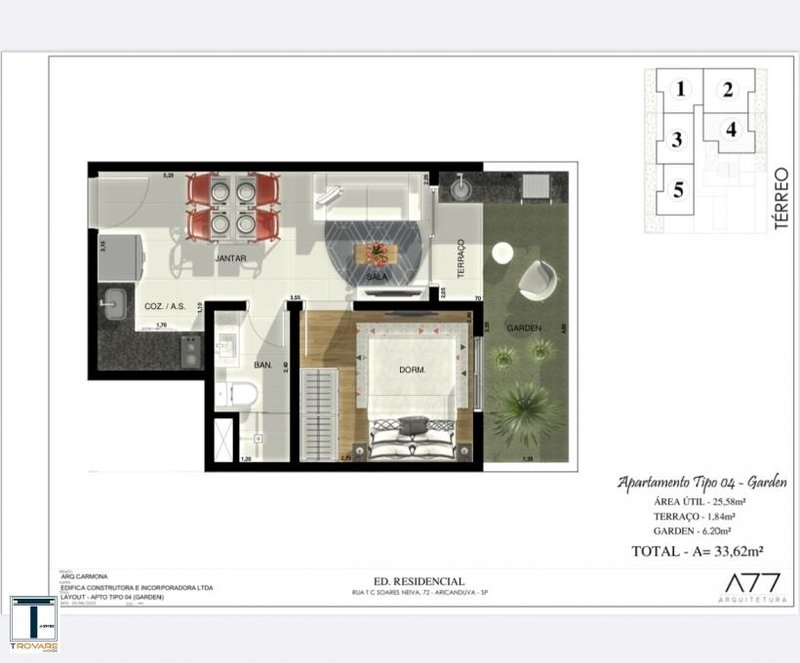 Apartamento à venda ao lado do Metrô Penha 1 ou 2 dormitórios - todos com sacadas! Rua Tenente-Coronel Soares Neiva São Paulo - Planta