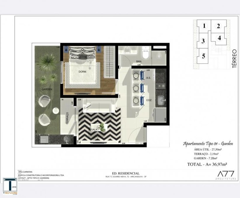 Apartamento à venda ao lado do Metrô Penha 1 ou 2 dormitórios - todos com sacadas! Rua Tenente-Coronel Soares Neiva São Paulo - Planta