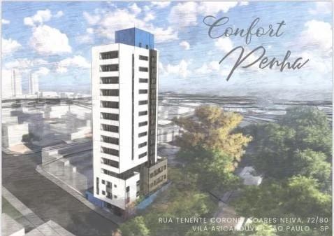 Apartamento à venda ao lado do Metrô Penha 1 ou 2 dormitórios - todos com sacadas! Rua Tenente-Coronel Soares Neiva São Paulo - Fachada