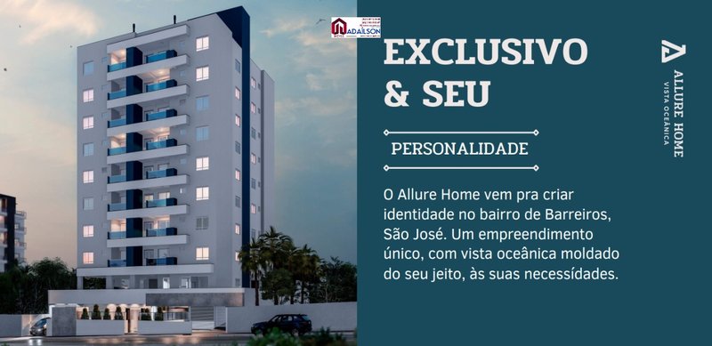Allure Home Residence  Apto 2 dorm com um suíte Barreiros - São José/SC  São José - 