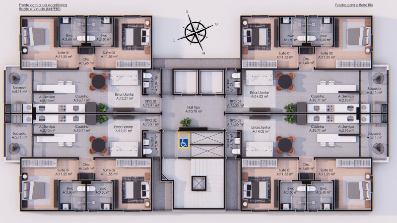 APARTAMENTO COM 2 SUÍTES NA SANTA TEREZINHA - Brusque - 