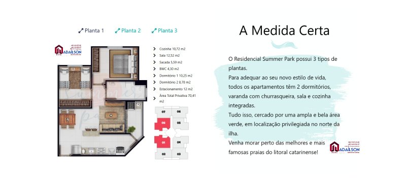 Apartamentos em Floripa SC com 2 Dormitórios – Summer Park Residence a partir R$ 339.000  Florianópolis - 