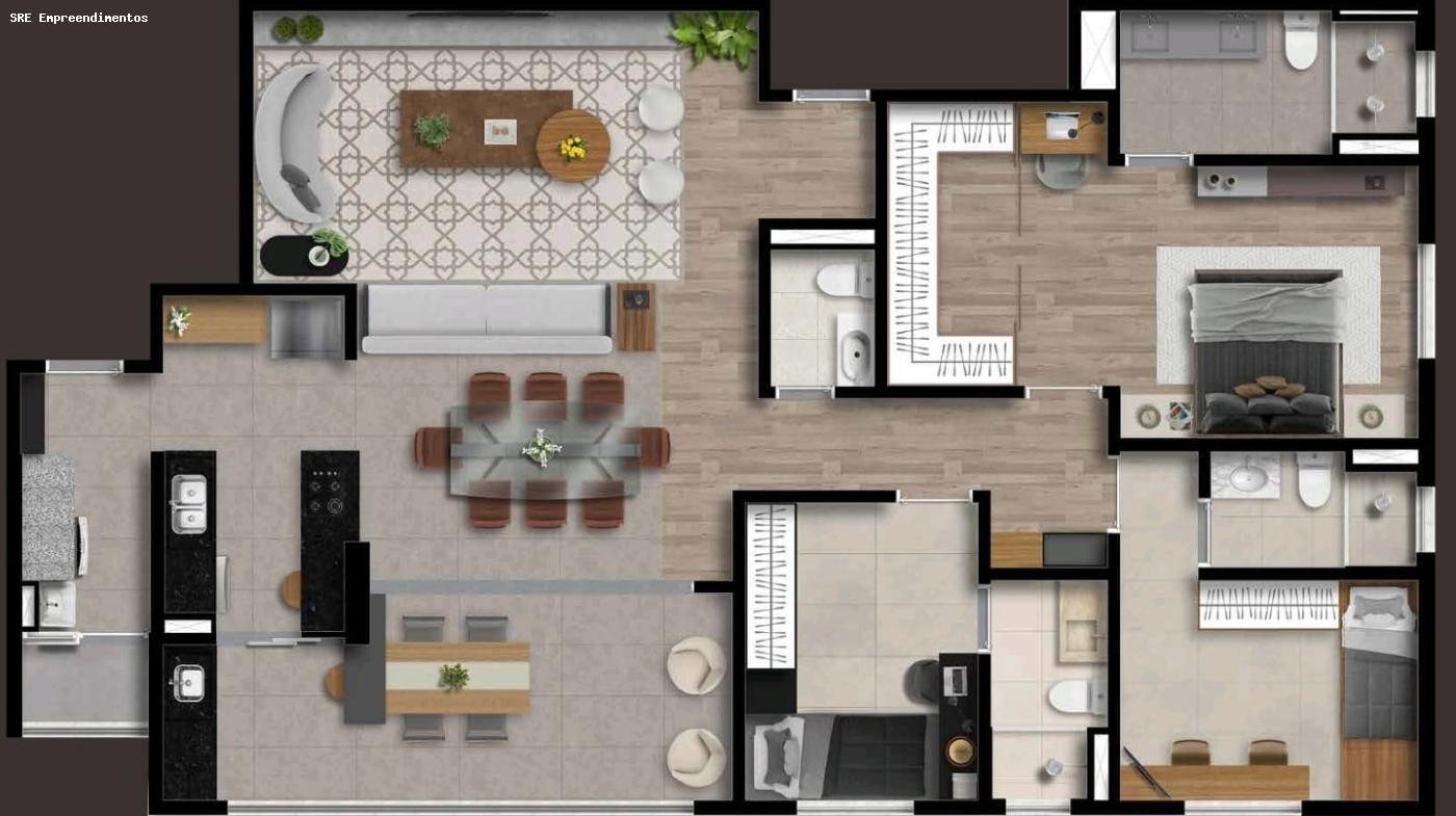 Apartamento com 3 dormit&oacute;rios &agrave; venda,143m&sup2; - Condom&iacute;nio Villa Lobos - Sorocaba -SP Rua Antonio Perez Hernandez Sorocaba - 