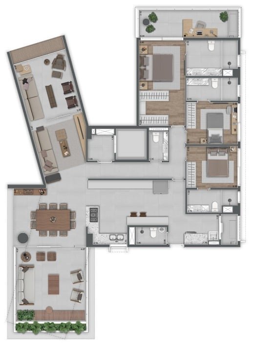 Apartamento 185m² 3 suítes | 2vagas | Torre Única | Alto Padrão apenas 500 m do Ibirapuera Rua Tumiaru São Paulo - 