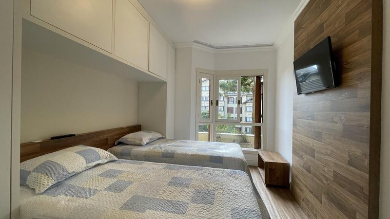 Apartamento com 2 dormitórios á 150m da Rua Coberta em Gramado Coronel Theobaldo Fleck Gramado - Dormitorio