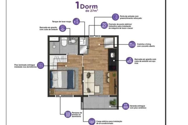 Apartamento a venda  - Pinheiros -1 dormitório 27m² Cardeal Arcoverde São Paulo - 
