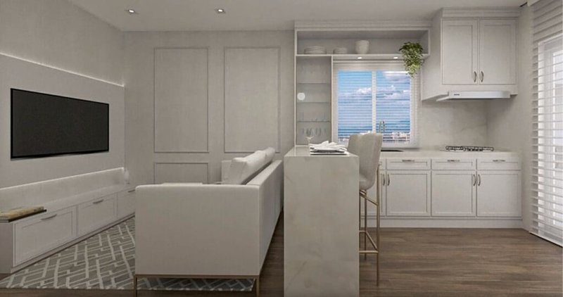 Apartamento Hilton Garden - Residencial 2 dormitórios 64m² 284 Itapema - Living