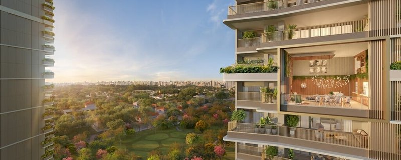 Apartamento Escape Éden - Residencial 1 suíte 85m² Roque Petroni Júnior São Paulo - Voo de passaro